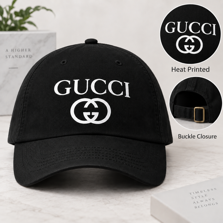 Gucci Dad Baseball Cap Hat in Black — hero view