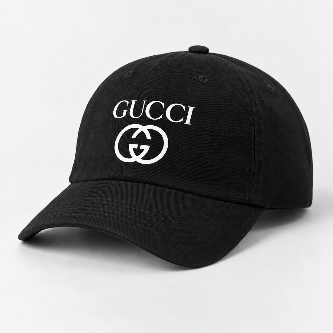 Gucci Dad Baseball Cap Hat in Black — alternate three-quarter view