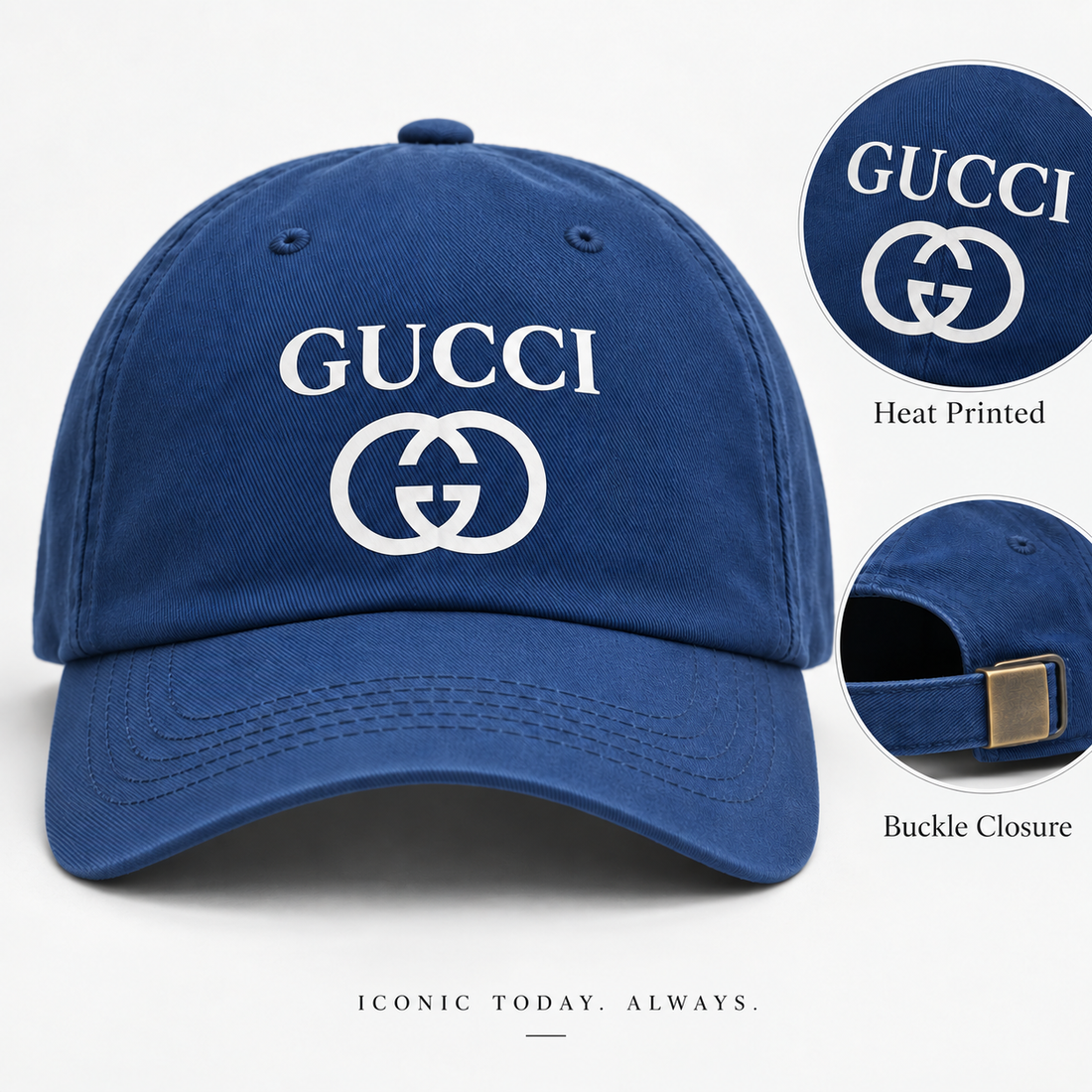 Gucci Dad Baseball Cap Hat in Blue — hero view