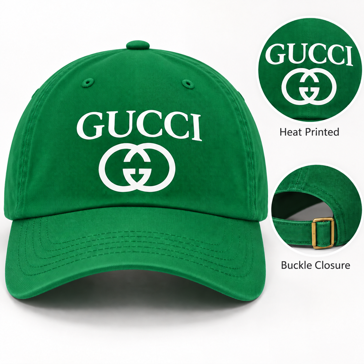 Gucci Dad Baseball Cap Hat in Kelly Green — hero view