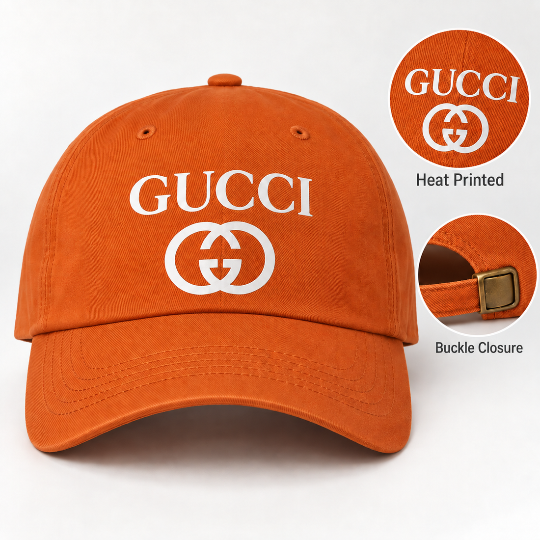 Gucci Dad Baseball Cap Hat in Orange — hero view