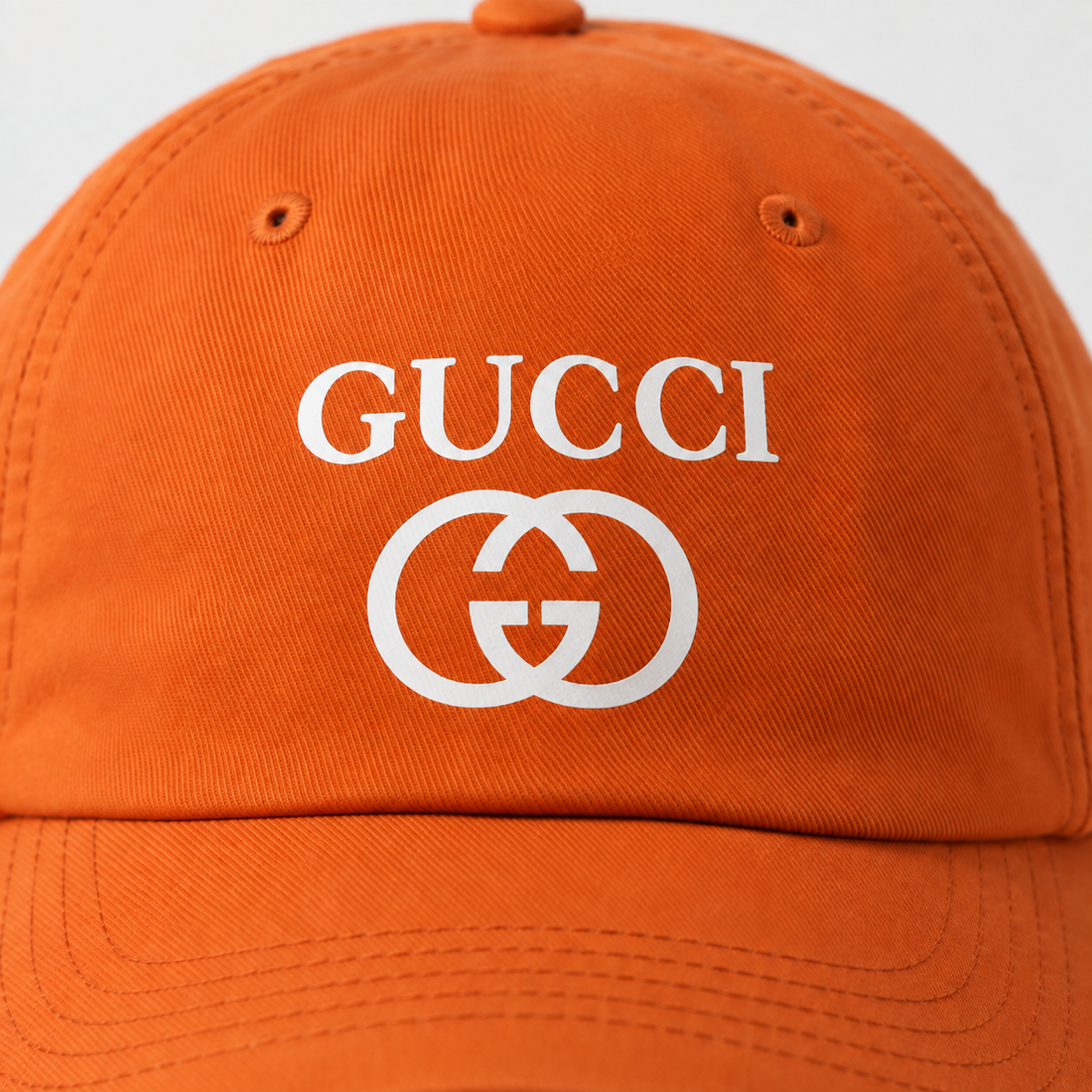 Gucci Dad Baseball Cap Hat in Orange — detail view