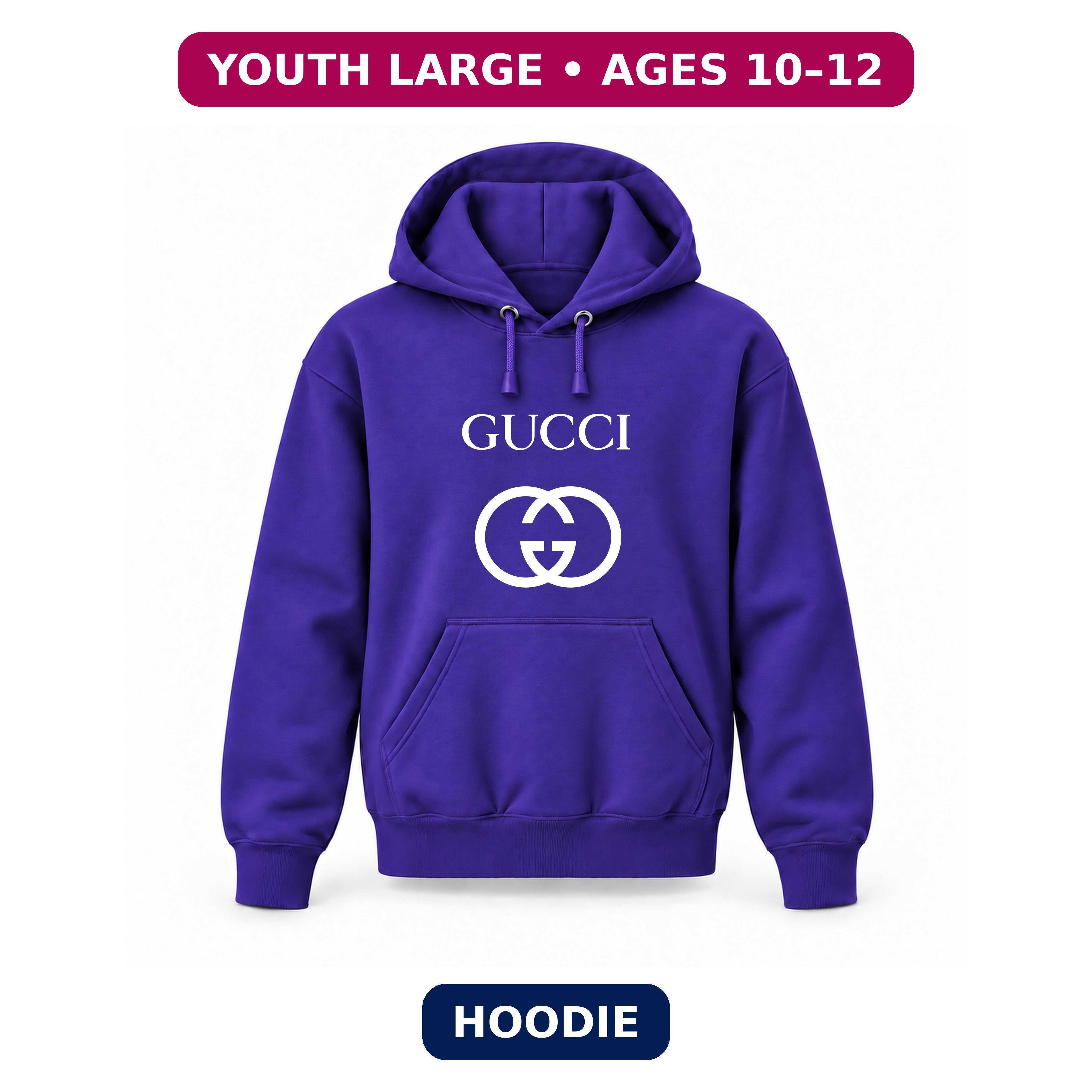 Gucci - Youth Large Hoodie (Ages 10–12) | Color: Purple