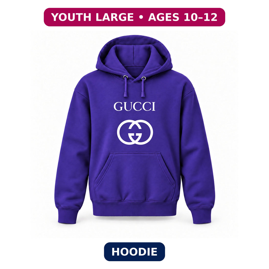Gucci - Youth Large Hoodie (Ages 10–12) | Color: Purple