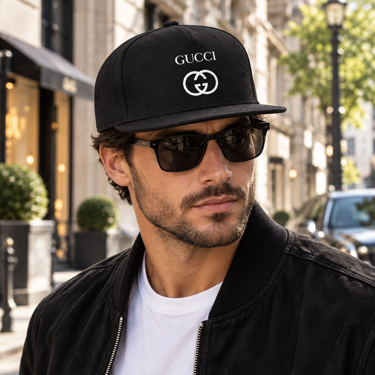 Gucci Snapback Hat | Color: Black | Image 3
