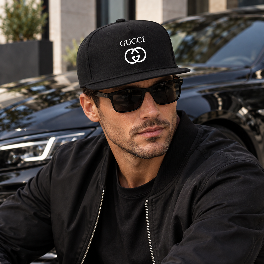 Gucci Snapback Hat | Color: Black | Image 4