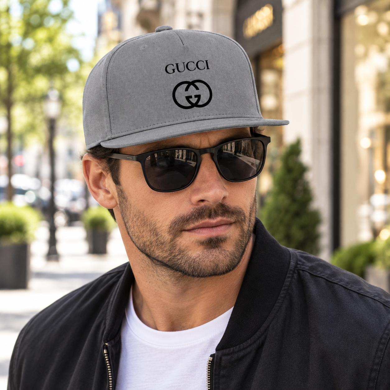 Gucci Snapback Hat | Color: Grey | Image 3