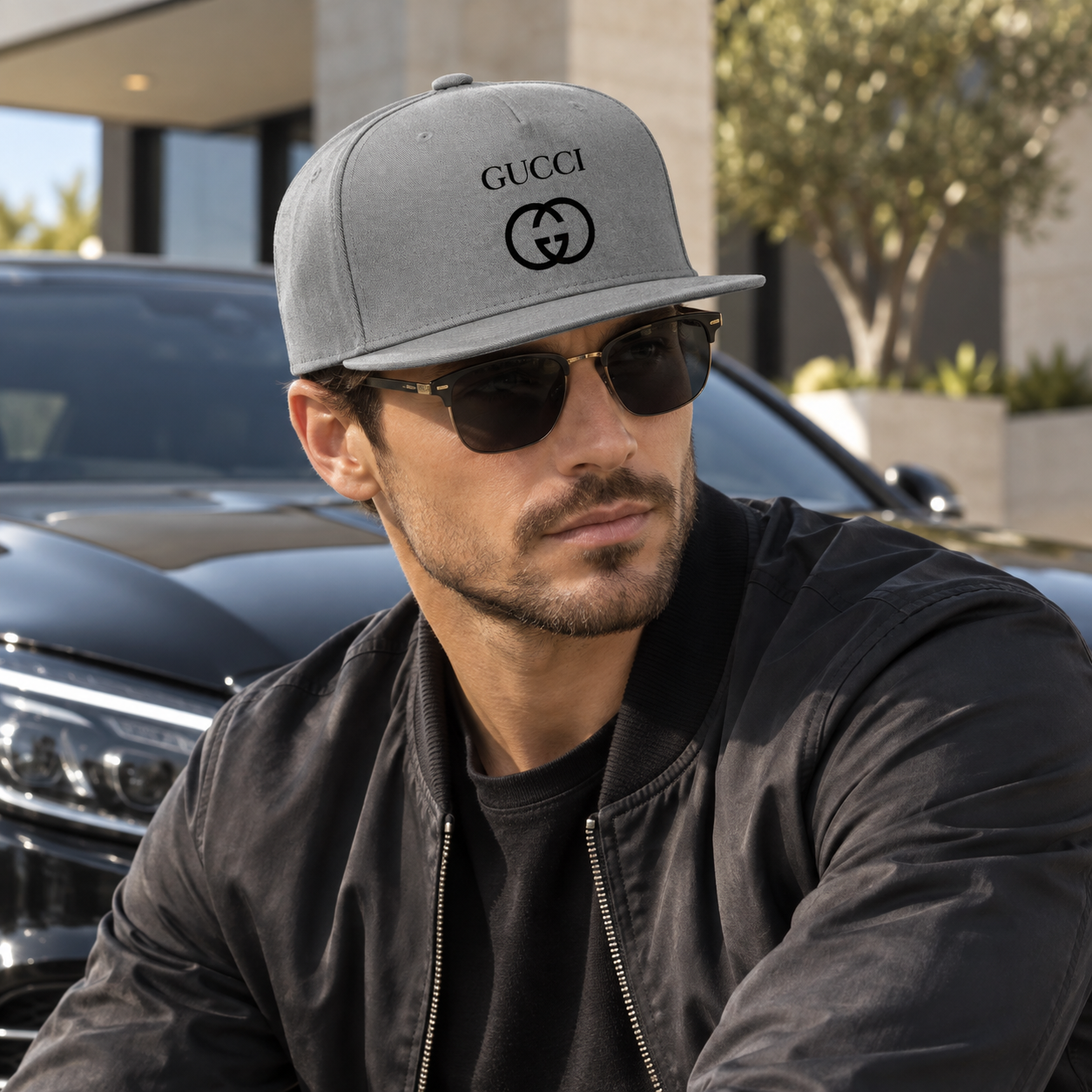 Gucci Snapback Hat | Color: Grey | Image 4