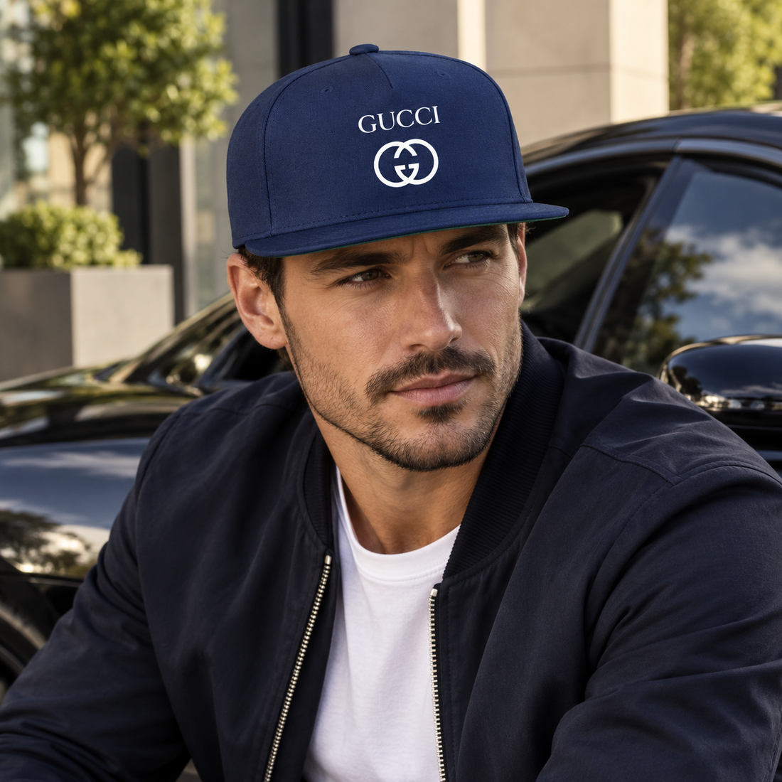 Gucci Snapback Hat | Color: Navy | Image 4