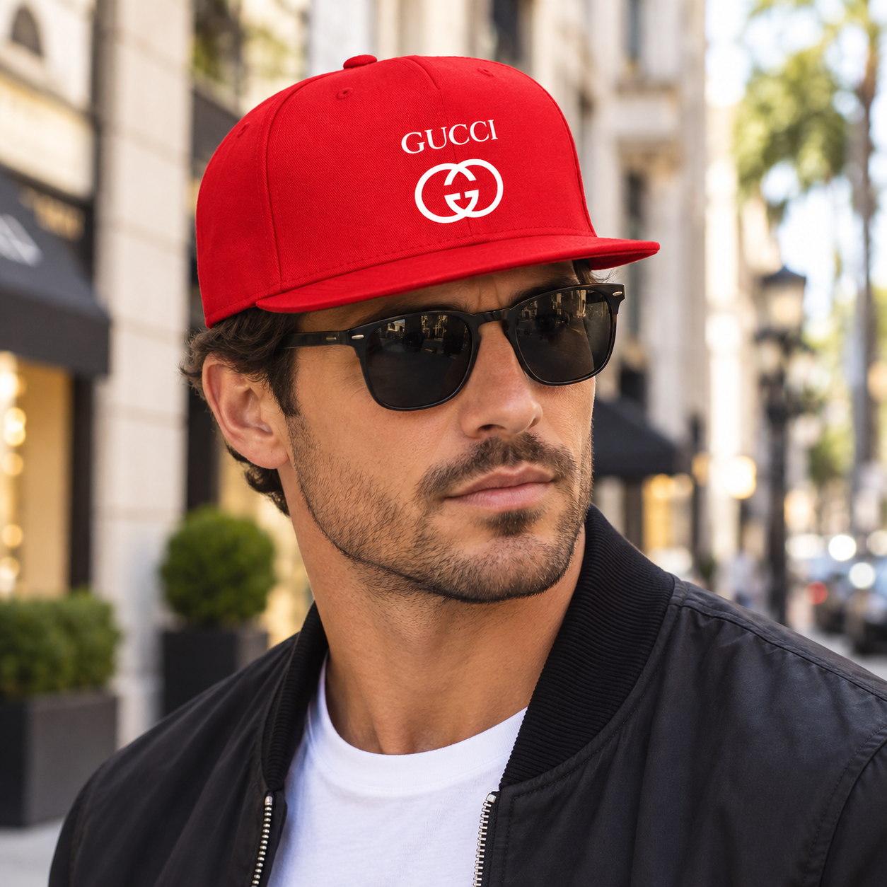 Gucci Snapback Hat | Color: Red | Image 3