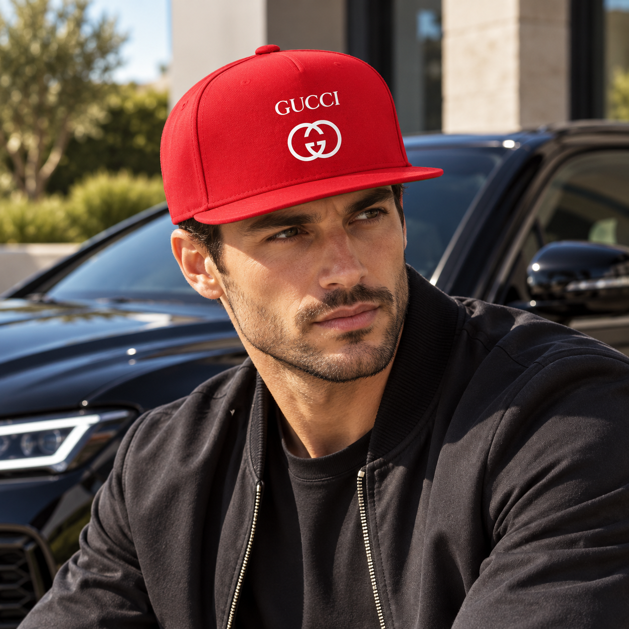 Gucci Snapback Hat | Color: Red | Image 4