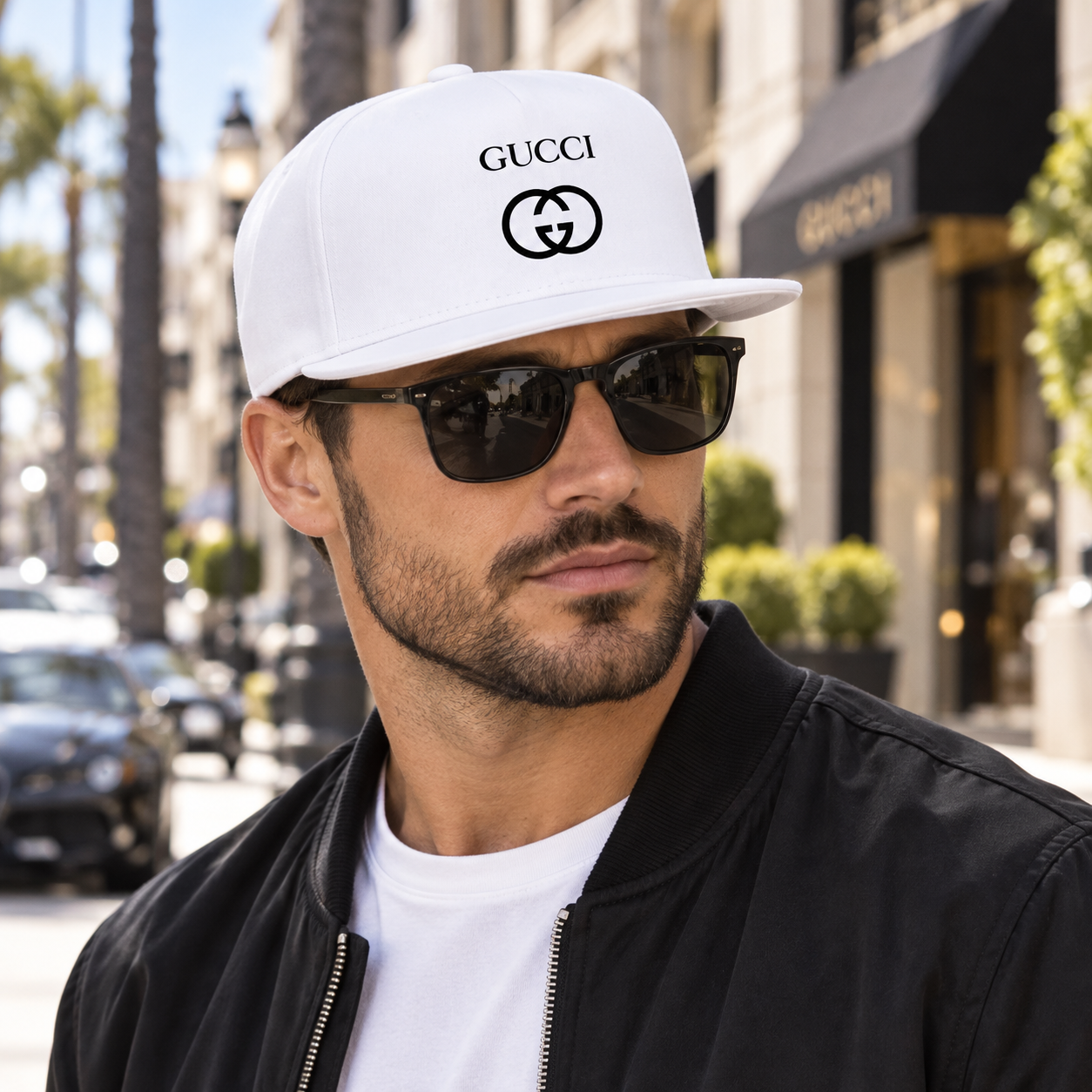 Gucci Snapback Hat | Color: White | Image 3