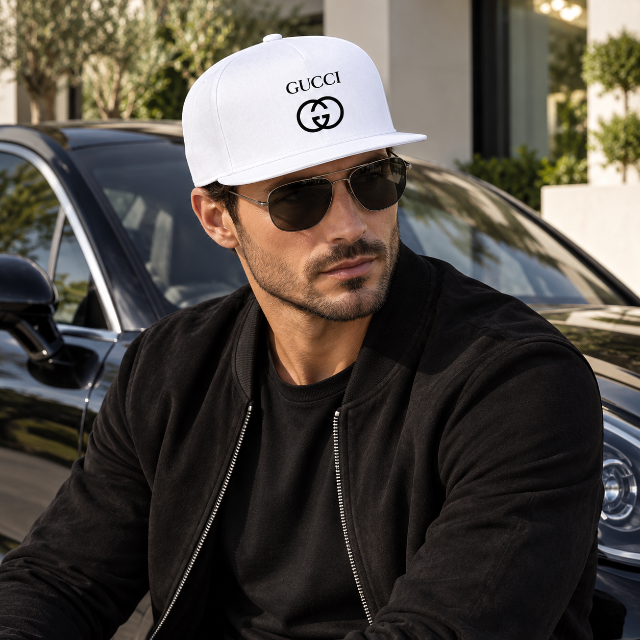 Gucci Snapback Hat | Color: White | Image 4