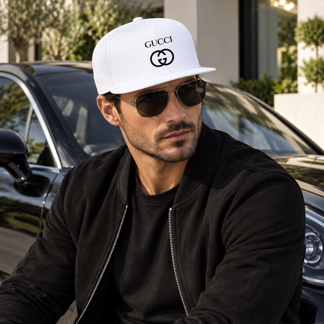 Gucci Snapback Hat | Color: White | Image 4