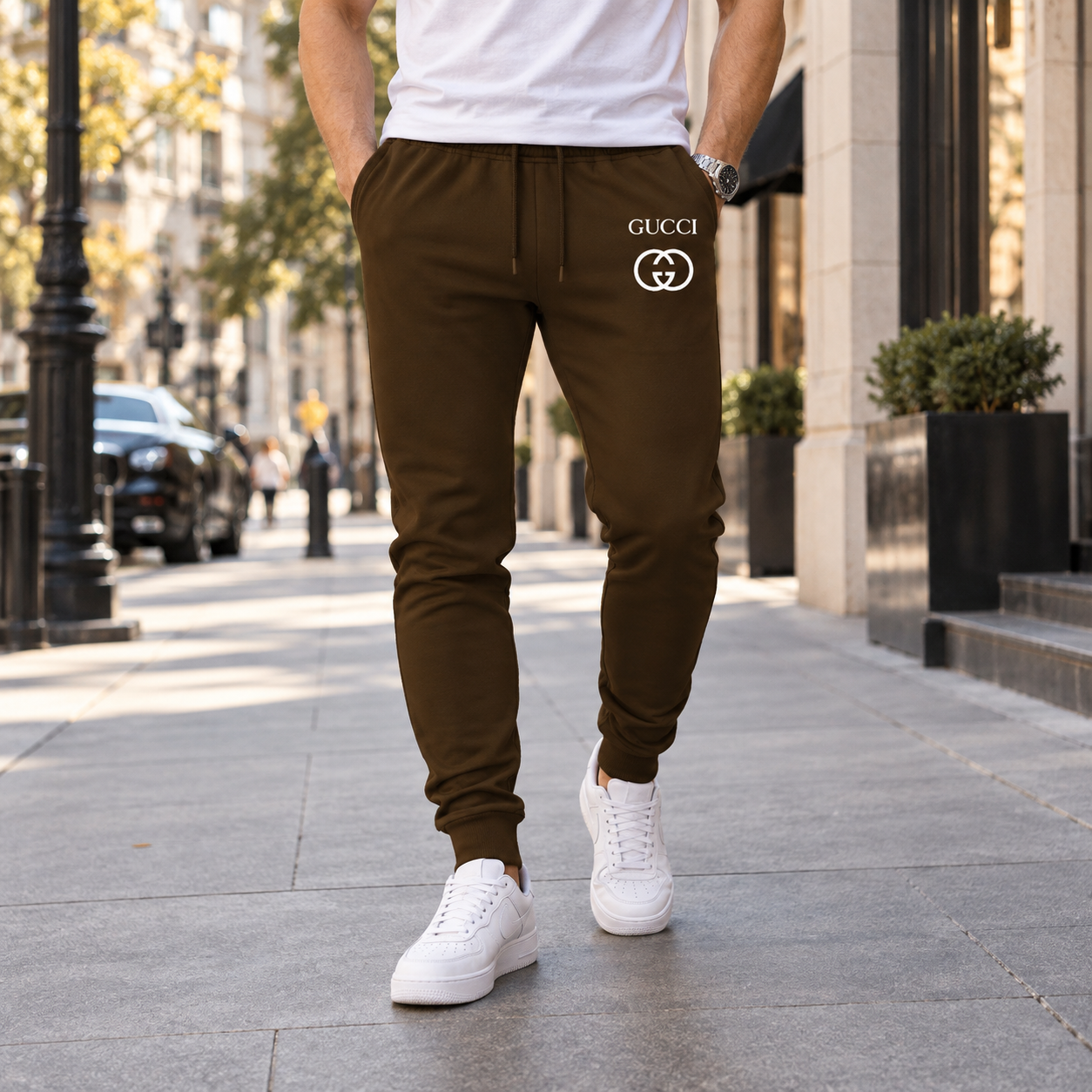 Men's Gucci Sweatpants - Brown - Image 2
