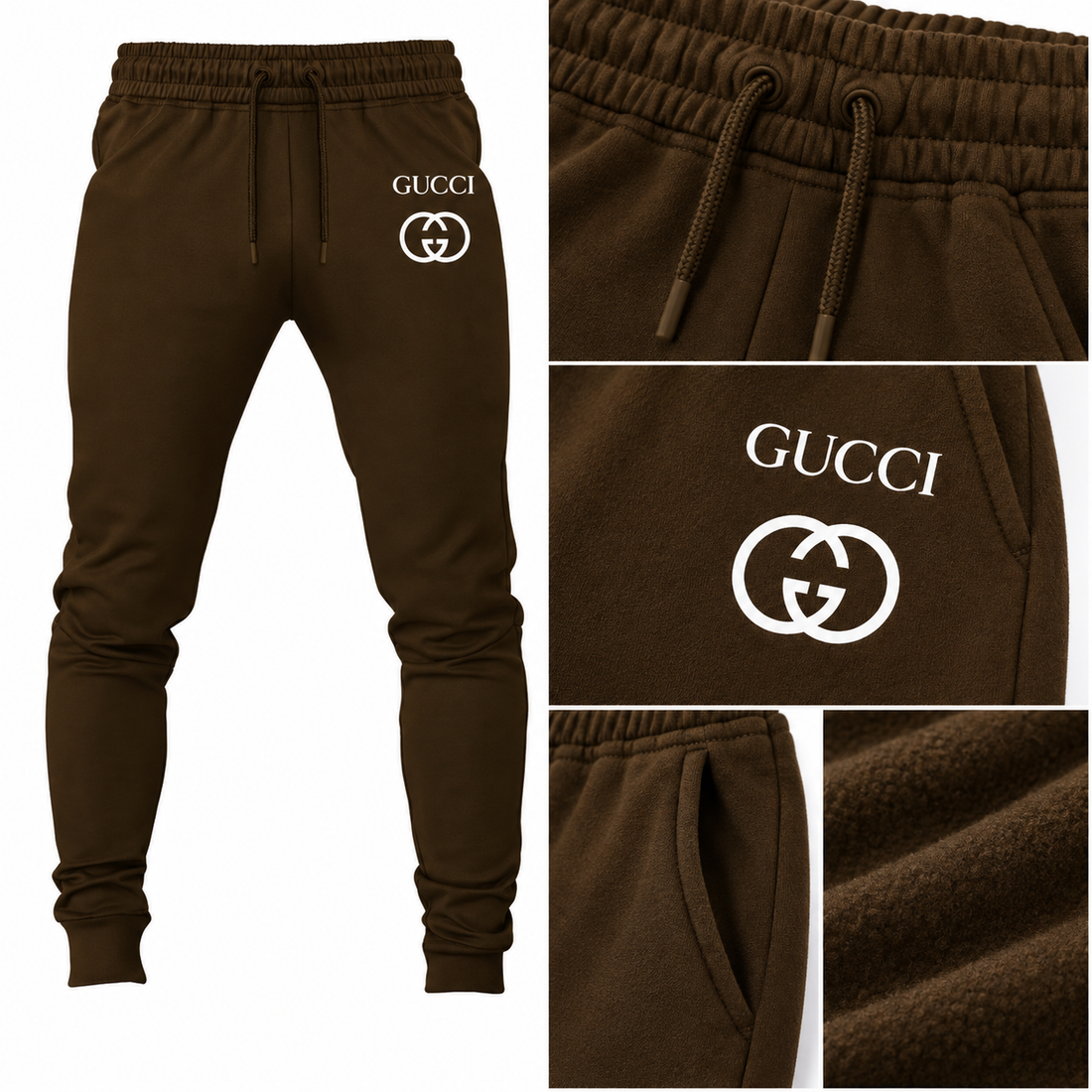 Men's Gucci Sweatpants - Brown - Image 3