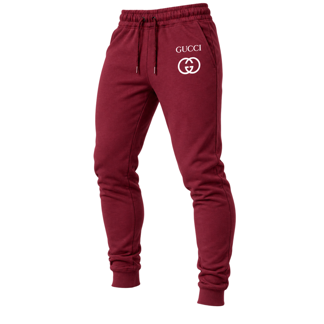 Men's Gucci Sweatpants - Burgundy - Image 4