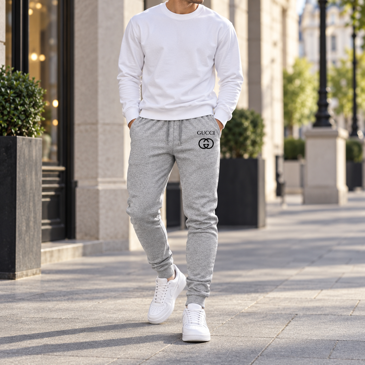 Men's Gucci Sweatpants - Grey - Image 2