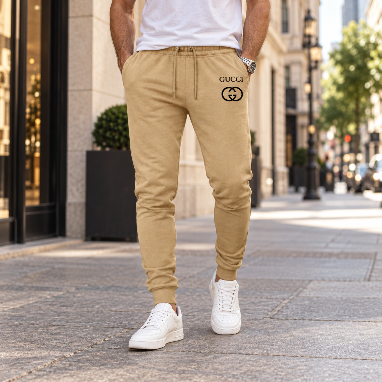 Men's Gucci Sweatpants - Khaki - Image 2