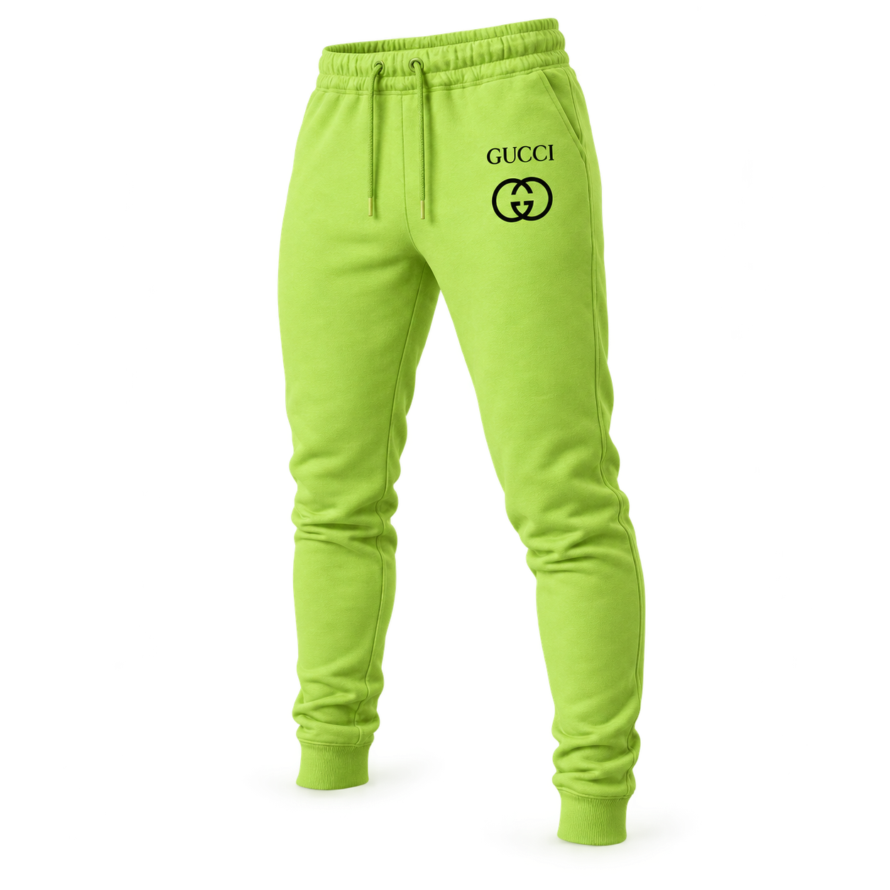 Men's Gucci Sweatpants - Lime Green - Image 4