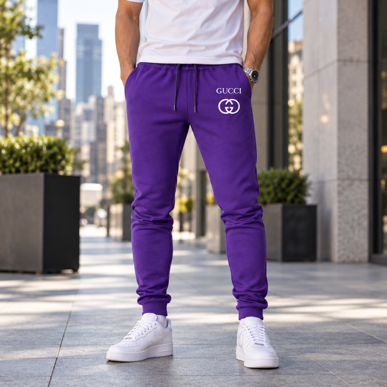Men's Gucci Sweatpants - Purple - Image 2
