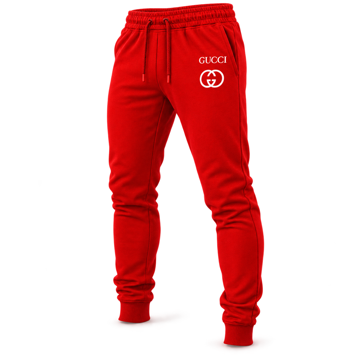 Men's Gucci Sweatpants - Red - Image 4