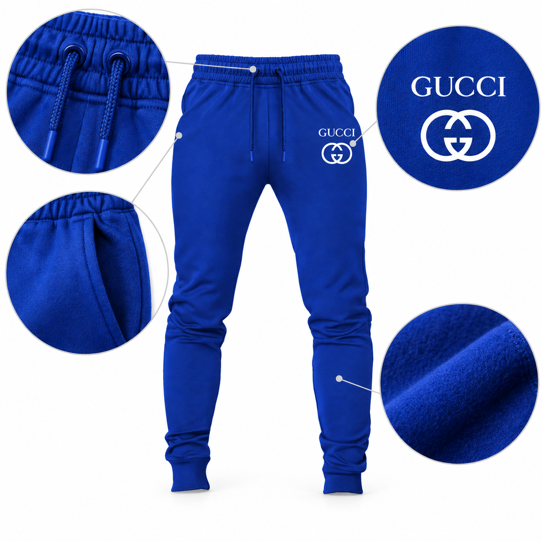 Men's Gucci Sweatpants - Royal Blue - Image 3