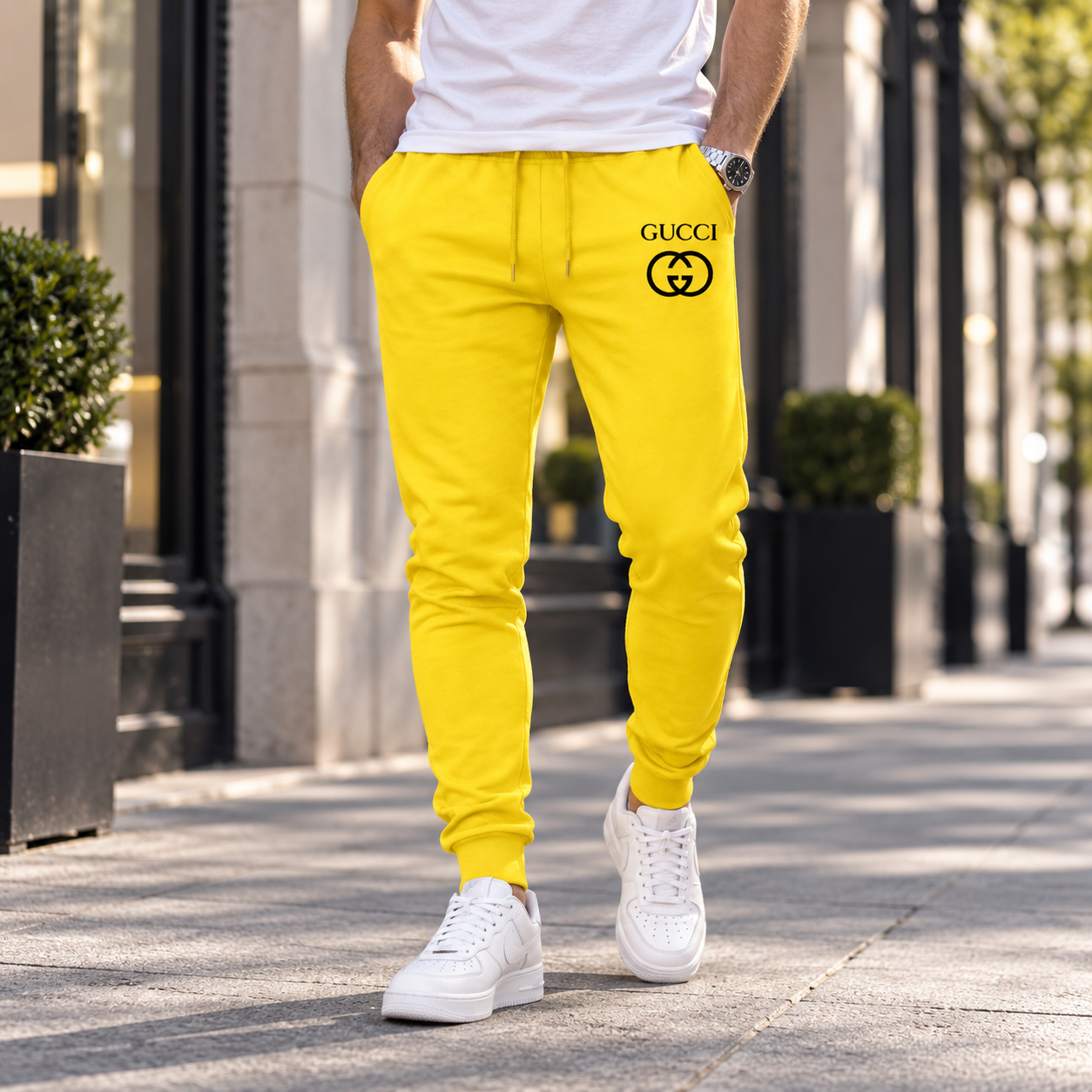 Men's Gucci Sweatpants - Yellow - Image 2