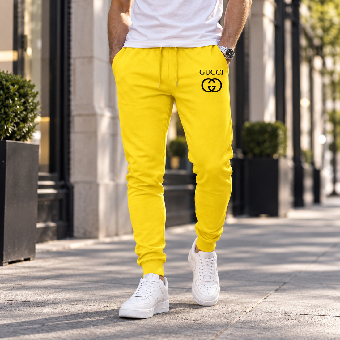 Men's Gucci Sweatpants - Yellow - Image 2