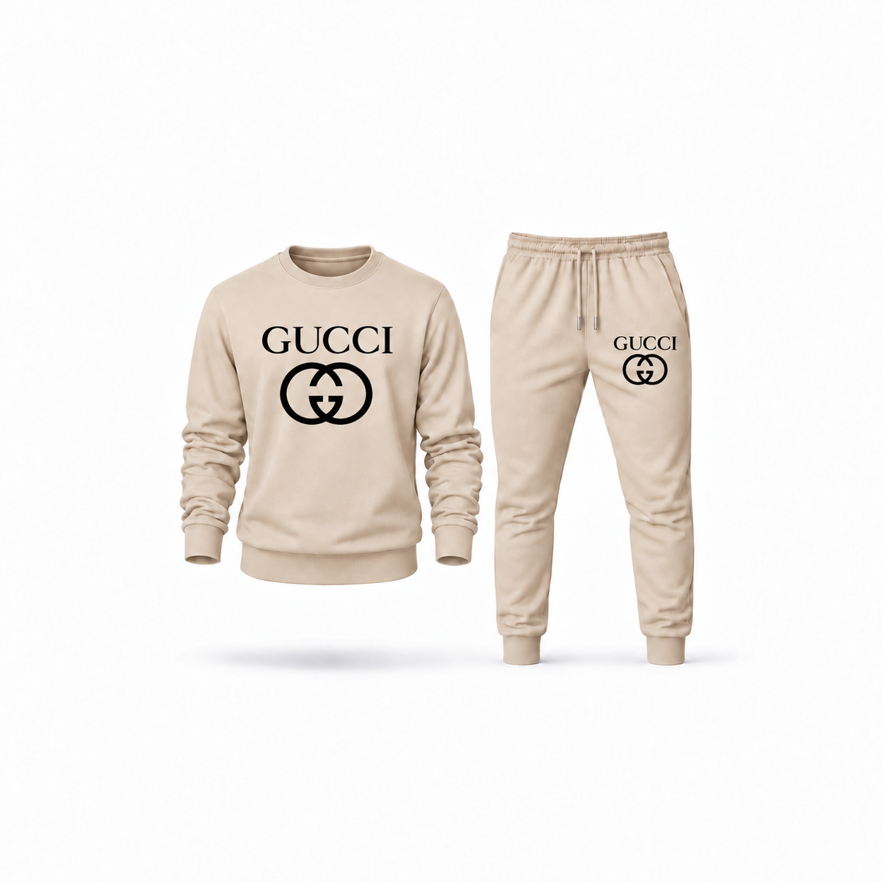 Men's Gucci Sweatshirt Joggers Set | Color: Tan | Main
