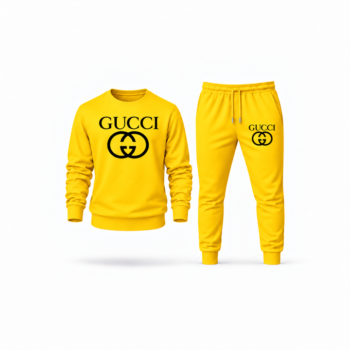 Men's Gucci Sweatshirt Joggers Set | Color: Yellow | Main