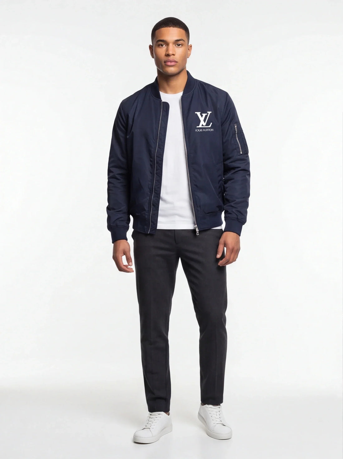 Men's Louis Vuitton Lightweight Bomber Jacket Windbreaker Softshell Varsity Jacket Coat