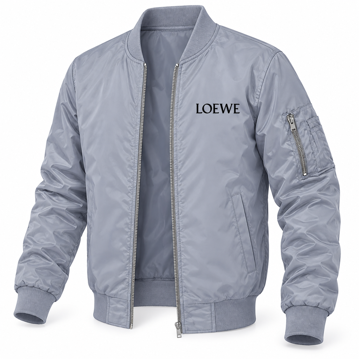 Men's Loewe Lightweight Bomber Jacket | Color: Grey | Image 4