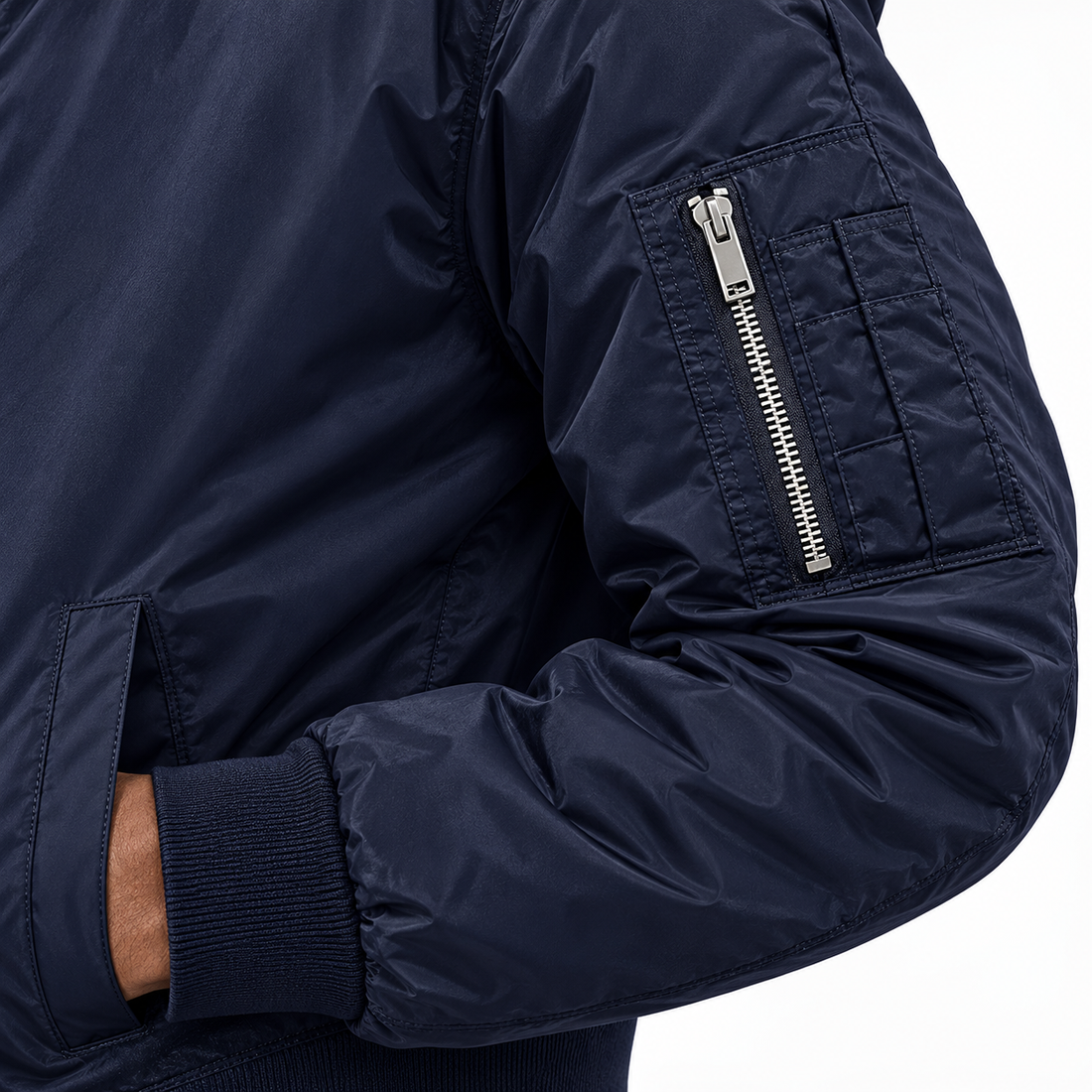 Men's Loewe Lightweight Bomber Jacket | Color: Navy | Image 5