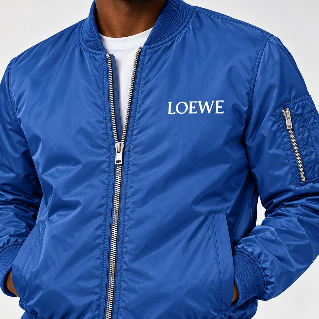 Men's Loewe Lightweight Bomber Jacket | Color: Royal Blue | Image 2