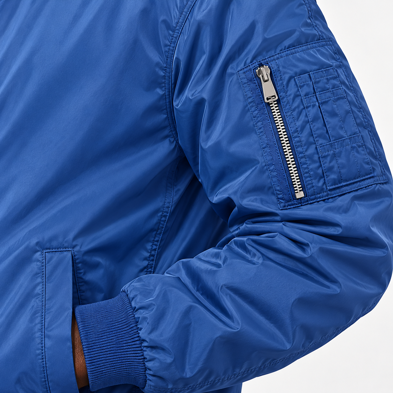 Men's Loewe Lightweight Bomber Jacket | Color: Royal Blue | Image 5