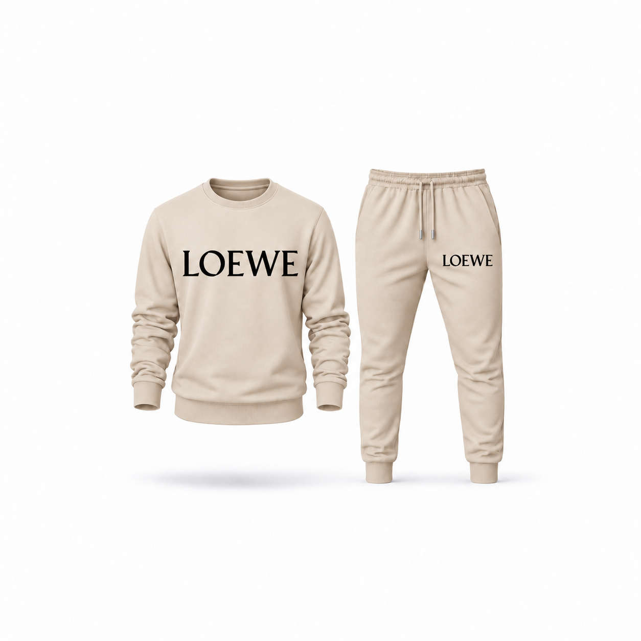 Men's Loewe Sweatshirt Joggers Set | Color: Tan | Main