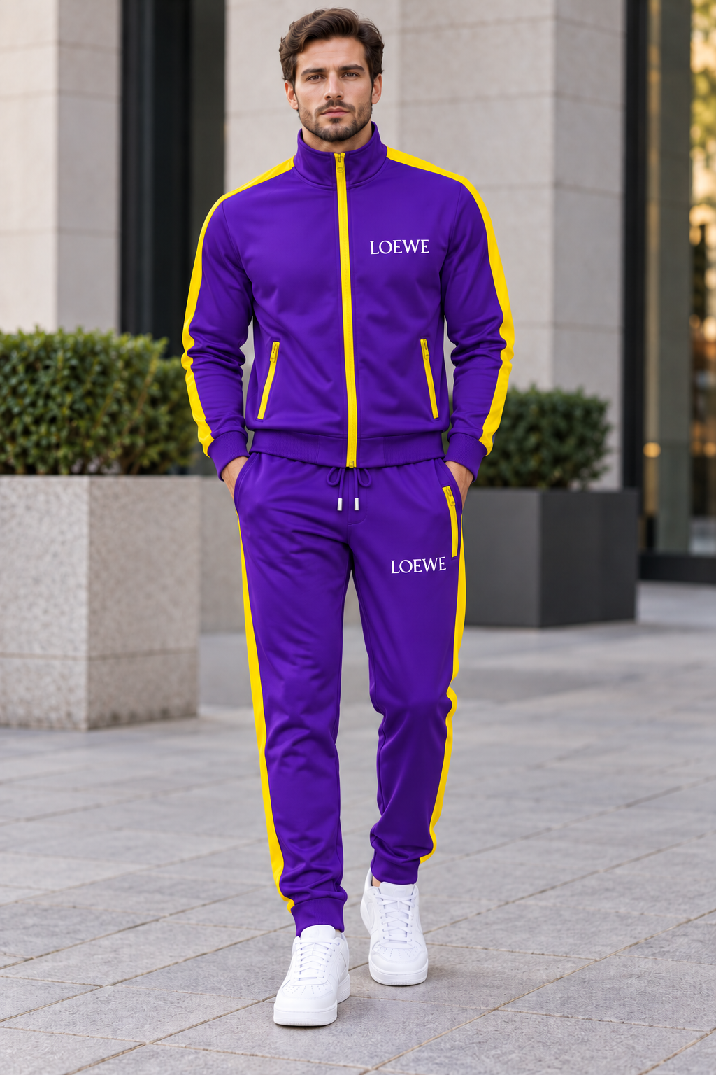 Men's Loewe Dri-Fit TrackSuit | Color: Purple | Image 1