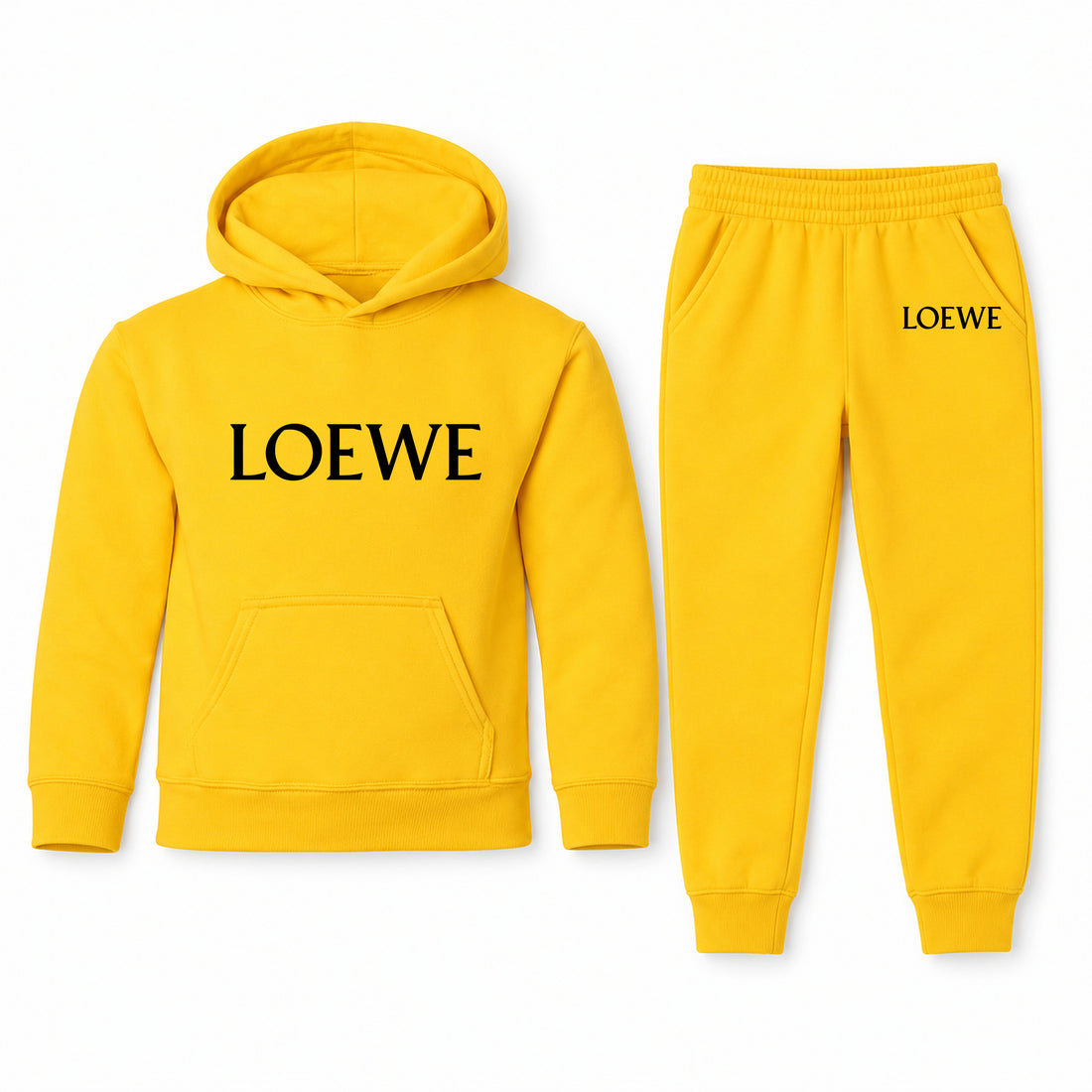 Loewe Youth Hoodie Jogger Set | Yellow | Youth Large, ages 10–12