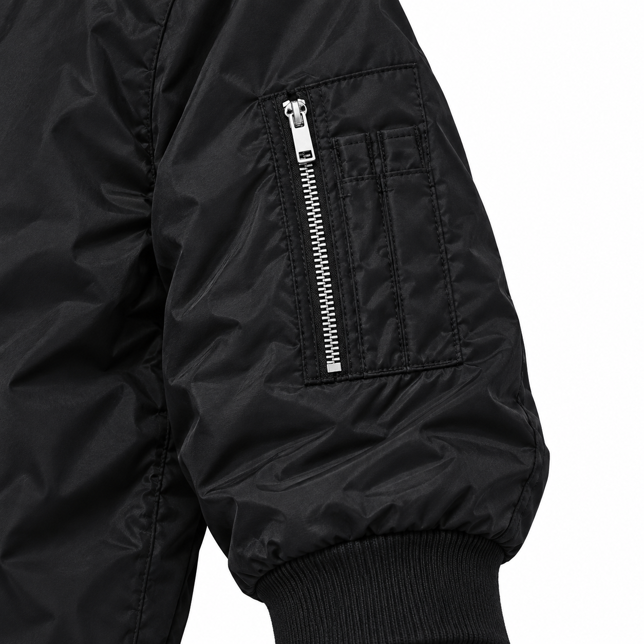 Men's Christian Louboutin Lightweight Bomber Jacket Windbreaker Softshell Varsity Jacket Coat | Color: Black | Image 4