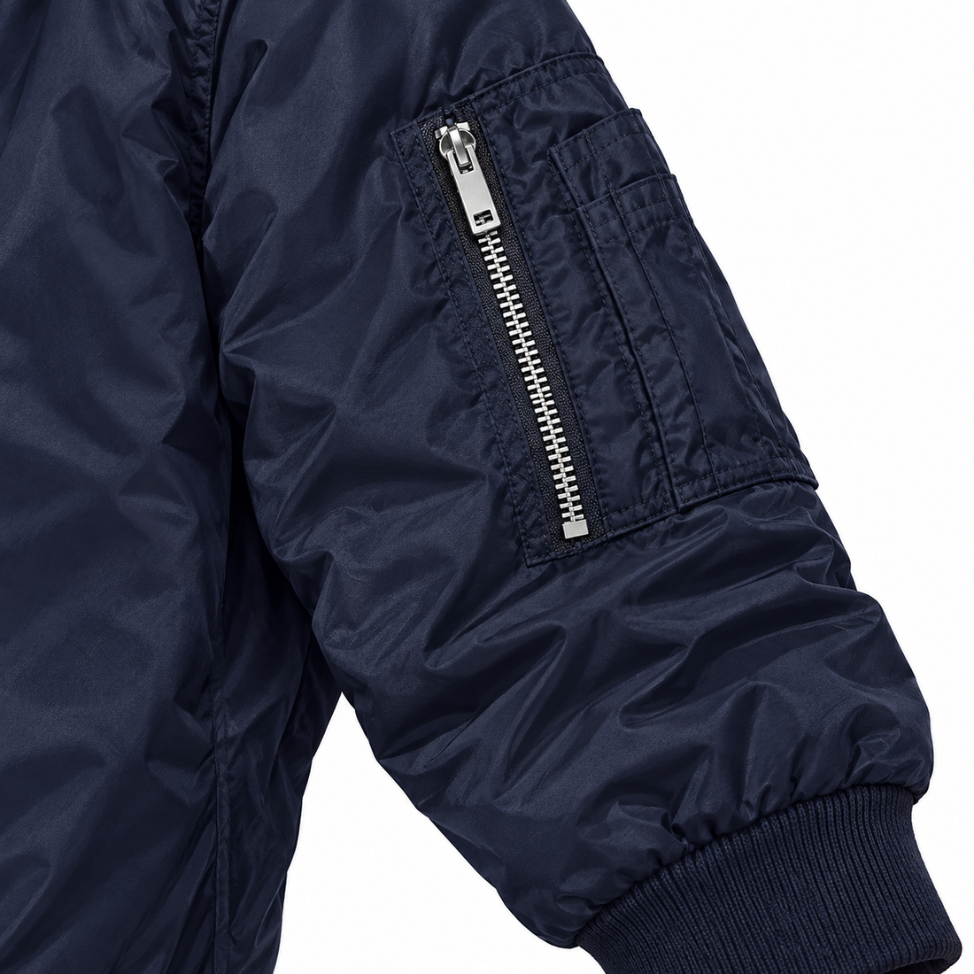 Men's Christian Louboutin Lightweight Bomber Jacket Windbreaker Softshell Varsity Jacket Coat | Color: Navy | Image 4