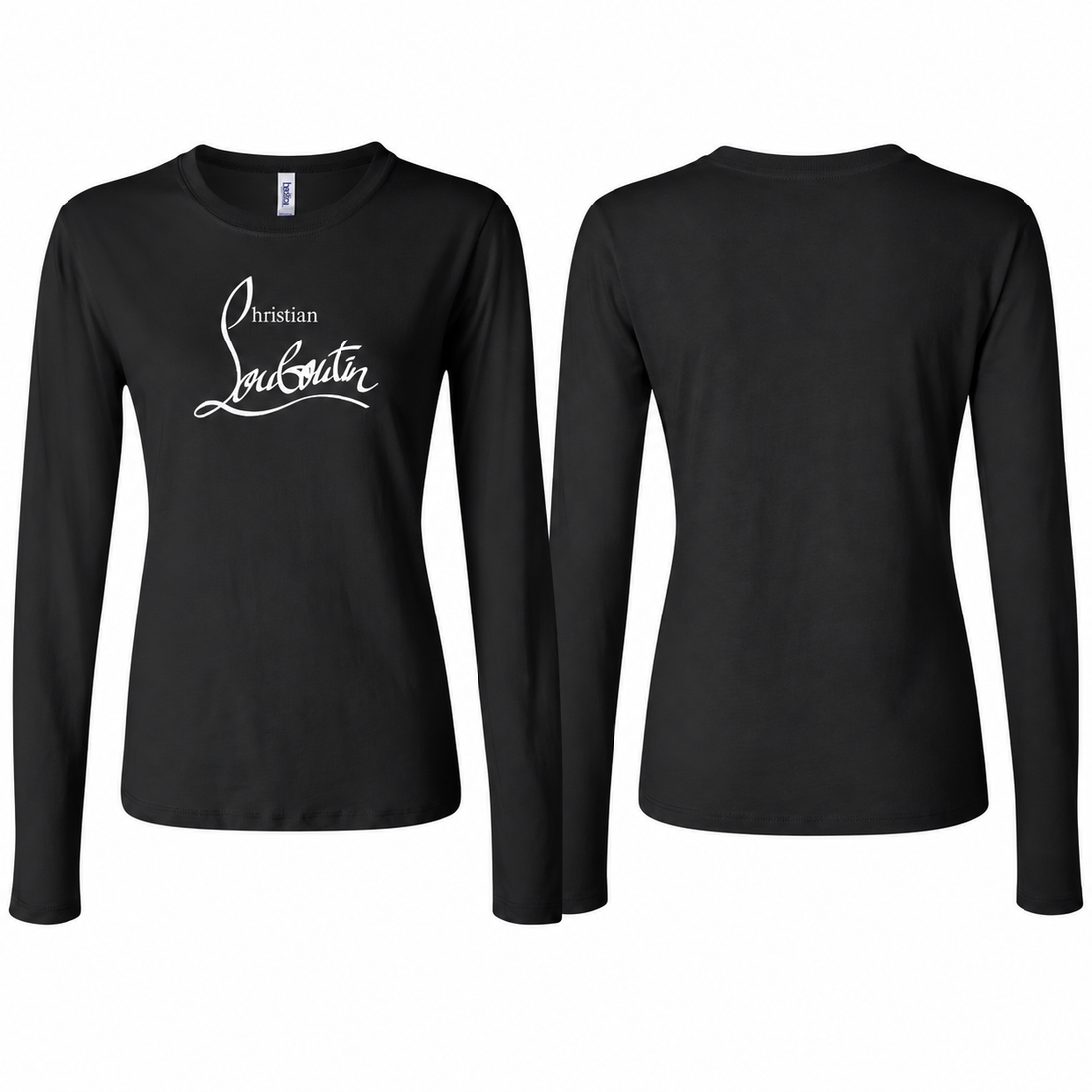 Women's Christian Louboutin Long Sleeve T-Shirt - Black - back