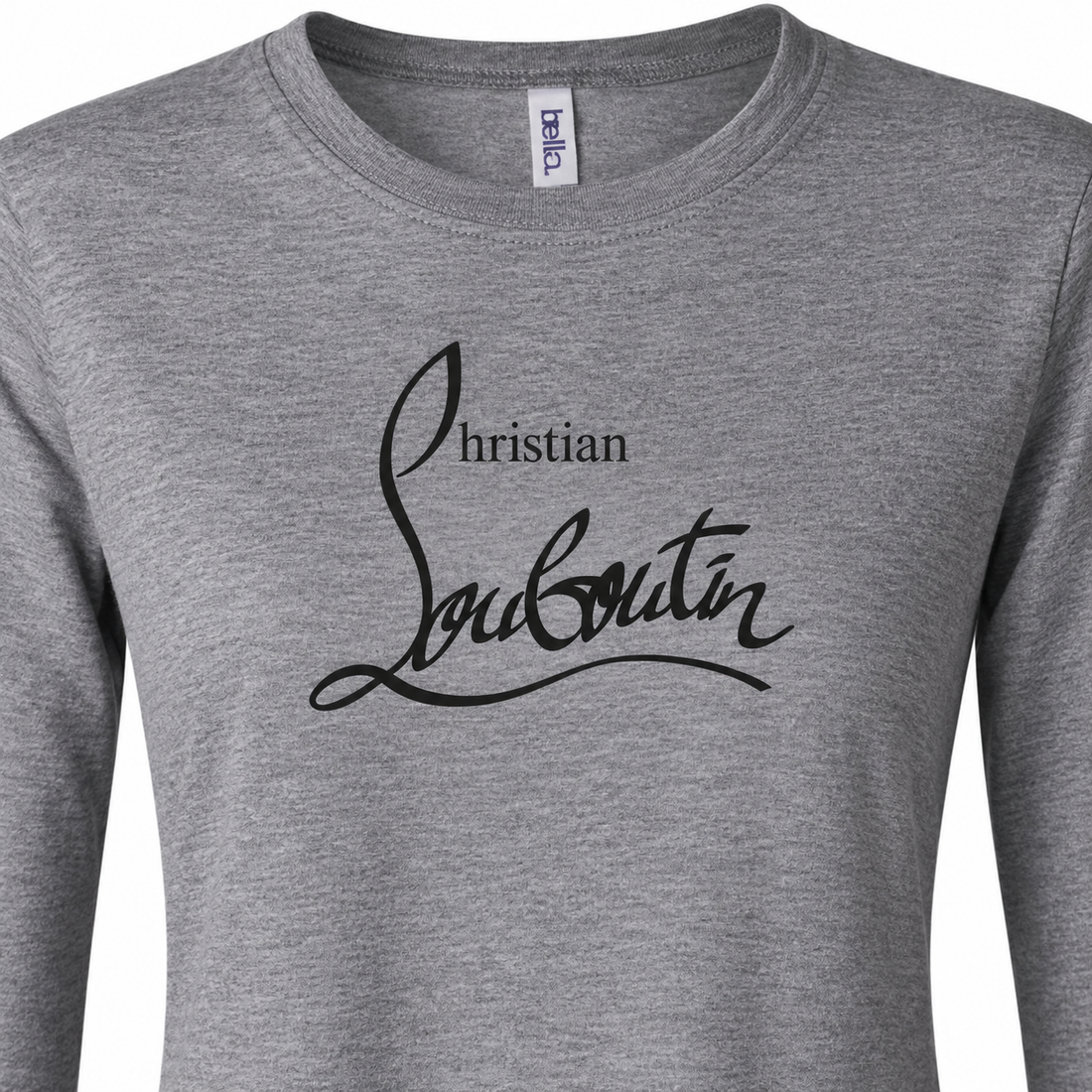 Women's Christian Louboutin Long Sleeve T-Shirt - Grey - detail