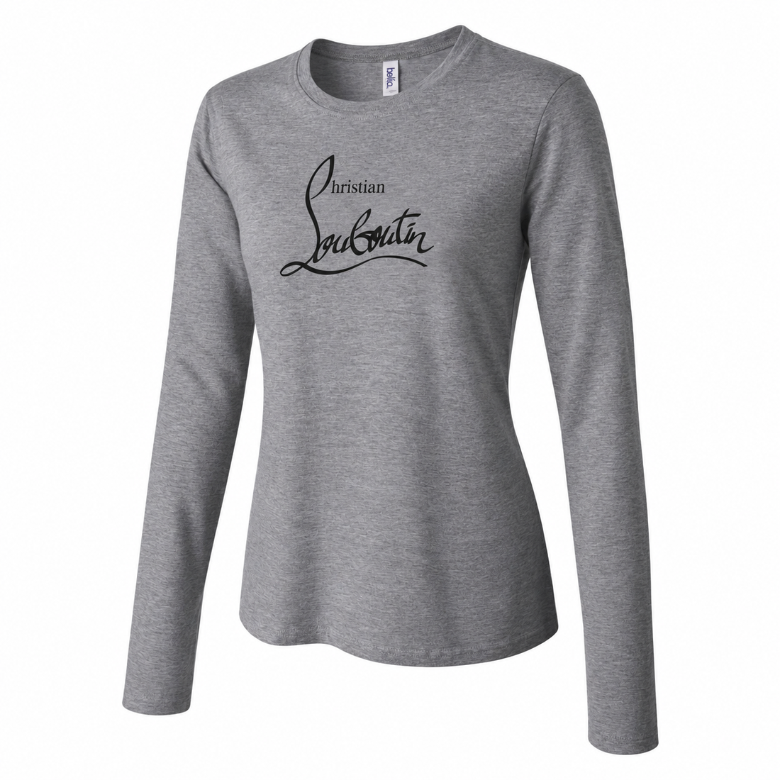 Women's Christian Louboutin Long Sleeve T-Shirt - Grey - three-quarter