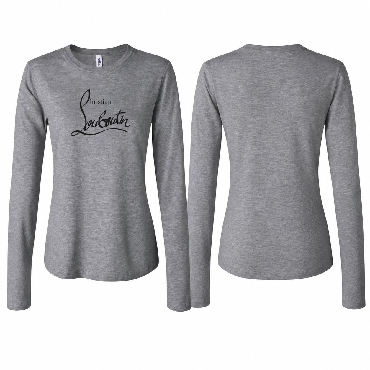 Women's Christian Louboutin Long Sleeve T-Shirt - Grey - back