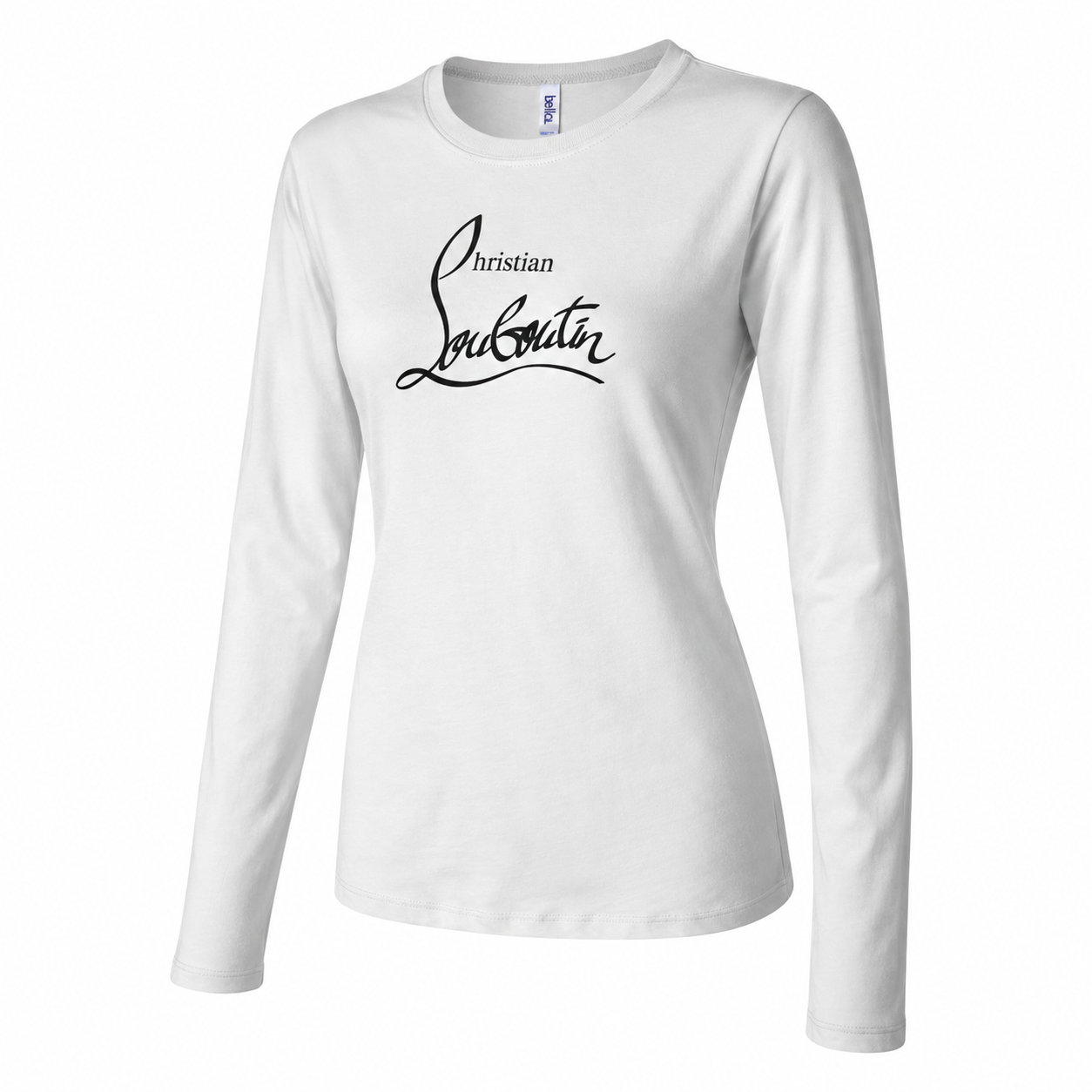 Women's Christian Louboutin Long Sleeve T-Shirt - White - three-quarter