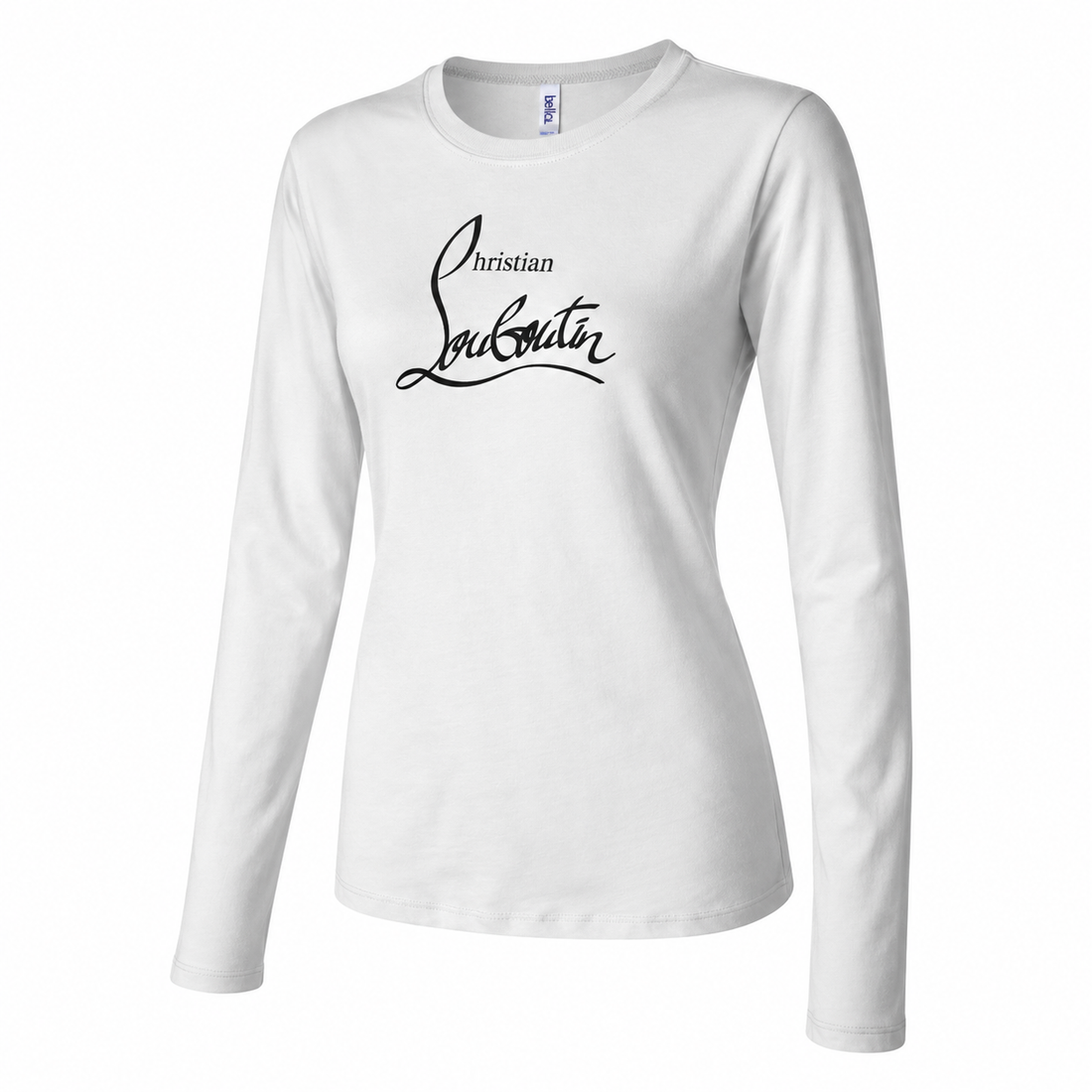 Women's Christian Louboutin Long Sleeve T-Shirt - White - three-quarter