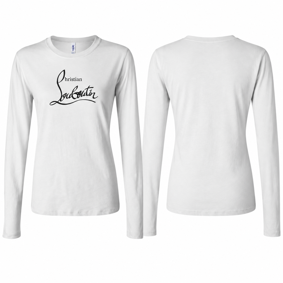 Women's Christian Louboutin Long Sleeve T-Shirt - White - back