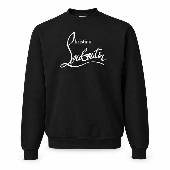Men's Christian Louboutin Crewneck Sweatshirt black main front view