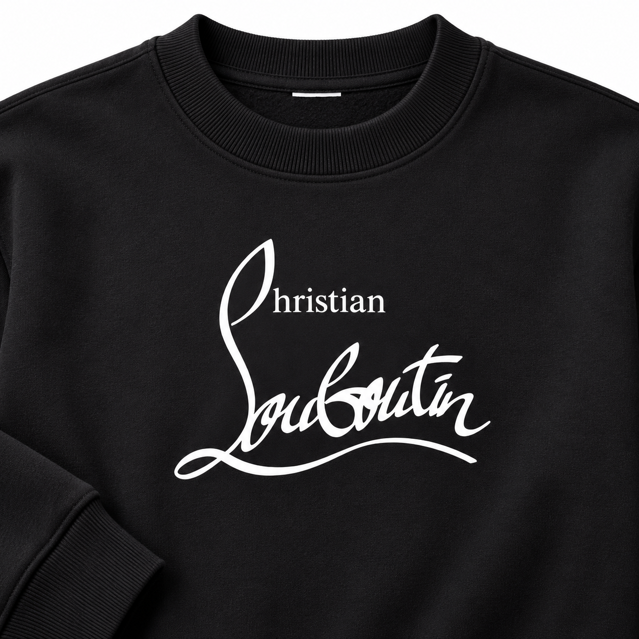 Men's Christian Louboutin Crewneck Sweatshirt black print detail